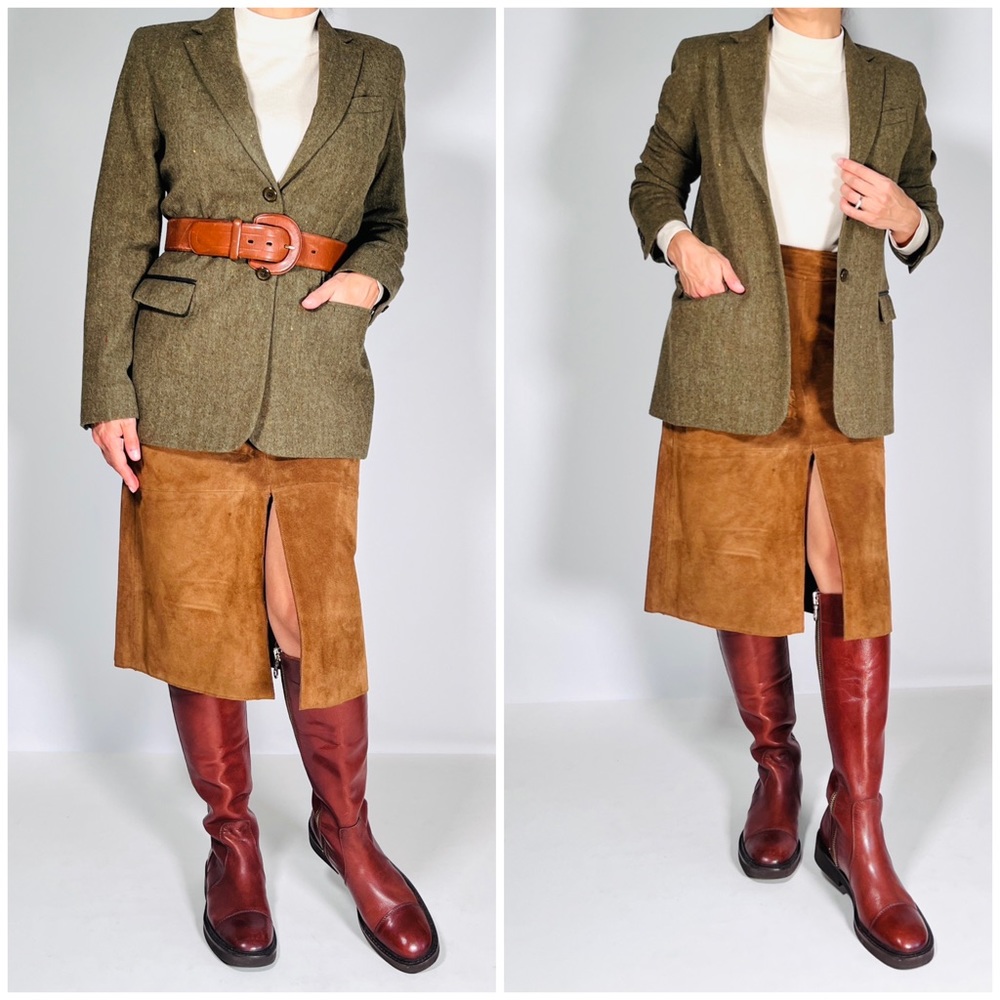 Pendleton 100% Virgin Wool Olive Green Blazer - image 3